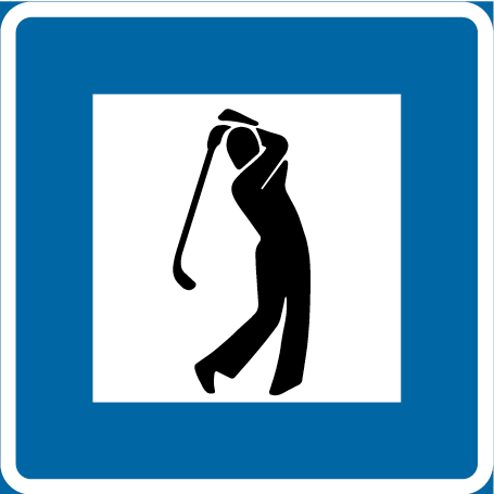 Skylt för golfbana